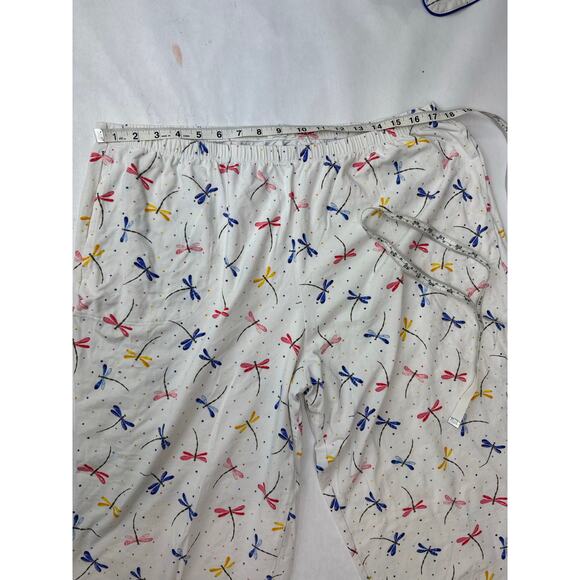 BedHead Pajama Set Dragonflies Short Sleeve Crop Pants 100% Cotton Plus Size 1X - Picture 5 of 11